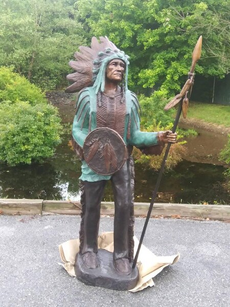 Indian Native American Bronze Sculptures Large Scale Statuary Statues